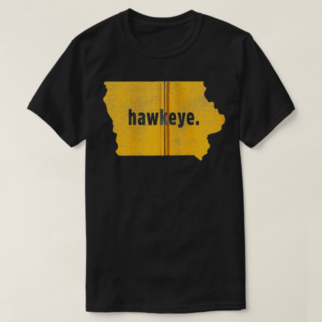 Iowa State Nickname Hawkeye [distressed] Zip  T-Shirt (Design Front)