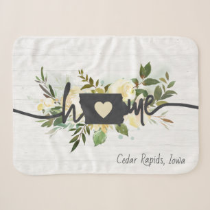 Iowa State Personalised Your Home City Rustic Chic Sherpa Blanket