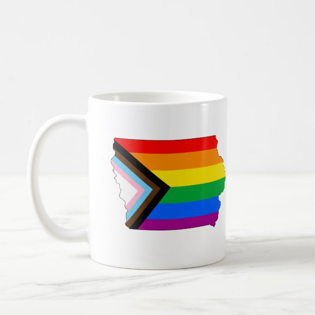 Iowa State Pride LGBTQ Progress Pride Coffee Mug (Left)