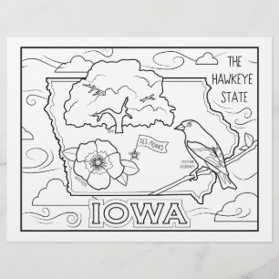 iowa state shape and facts colouring page