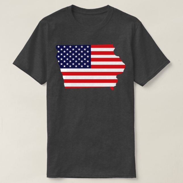 Iowa State Shape Flag Background TShirt (Design Front)