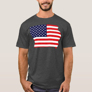 Iowa State Shape Flag Background TShirt