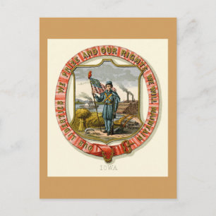 Iowa The State Arms  (1876) Postcard