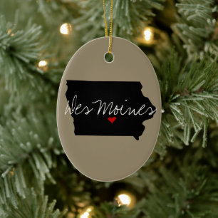 Iowa Town Ceramic Ornament