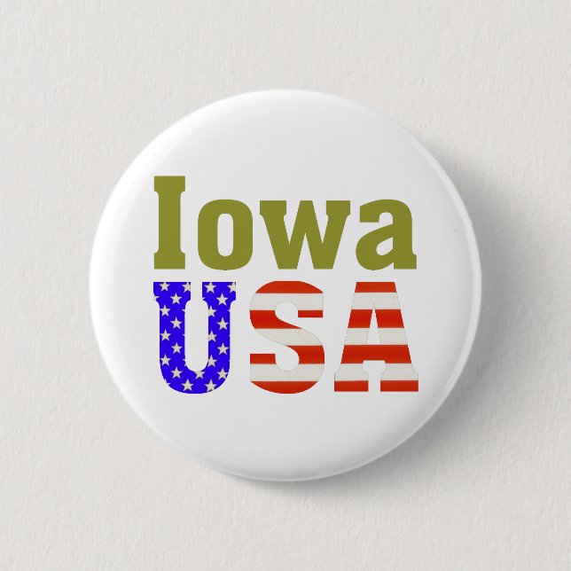 Iowa USA! 6 Cm Round Badge (Front)
