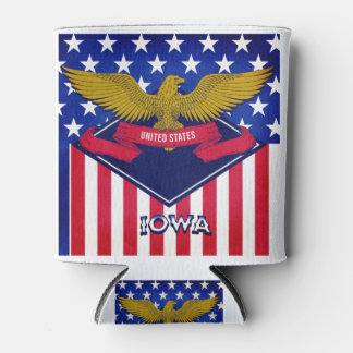 Iowa USA Flag Can Cooler