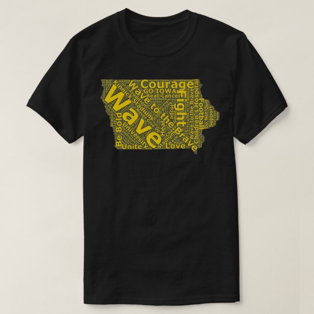 Iowa Wave to the Brave Sick Children Word Cloud Pr T-Shirt (Design Front)