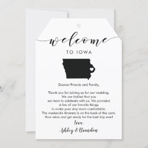 Iowa Wedding Welcome Tag, Letter Itinerary