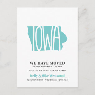 IOWA We've moved New address New Home Postcard