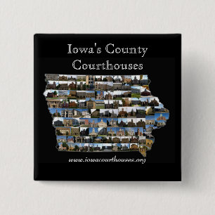 iowacountiesblack, Iowa's County Courthouses, w... 15 Cm Square Badge