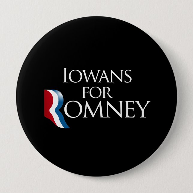 Iowans for Romney -.png 10 Cm Round Badge (Front)