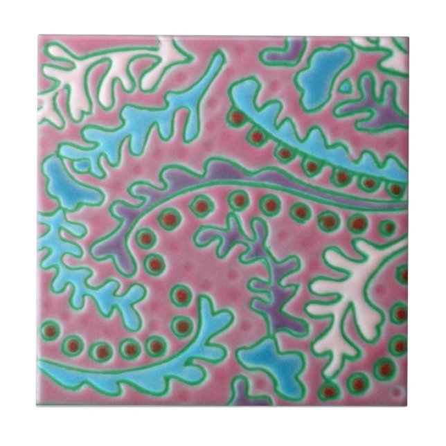 IP045 Indian Paisley Reproduction Antique Tile (Front)