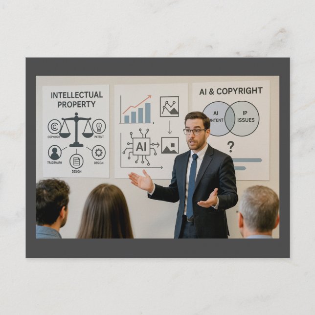 IP, AI, and Copyright Postcard (Front)