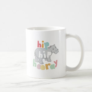 ip Hip Hooray Grey Hippo Drawing Cute Animal Art Coffee Mug