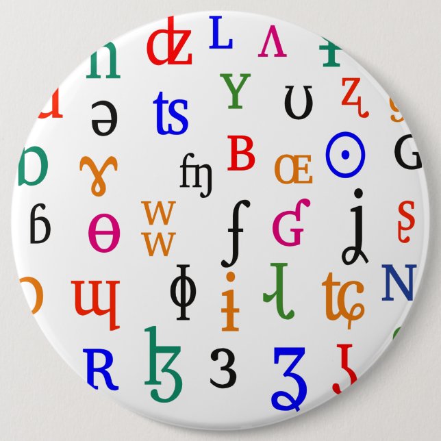 IPA characters 6 Cm Round Badge (Front)