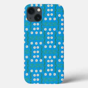 iPad Air Case-Mate Case: White Daisies on Teal iPhone 13 Case