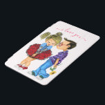 iPad Air Cover with Couple Love - I Love You<br><div class="desc">Cute Romantic Couple - Love - Valentine's Day Kiss Boy and Girl - Fun Painting - Choose / Add Your Unique Text / Name / Color - Make Your Special Gift - Resize and move or remove / add elements - image / text with customization tool. Painting and Design by...</div>