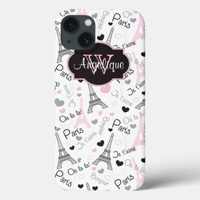 iPad Case | Paris | Eiffel Tower | Hearts (Back)