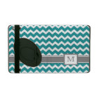iPad Custom Monogram Grey Teal Chevrons