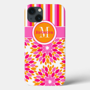 iPad Mini Case Floral, Stripes Pink, Orange