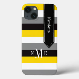 iPad Mini Case   Stripes   Yellow, Black, Grey
