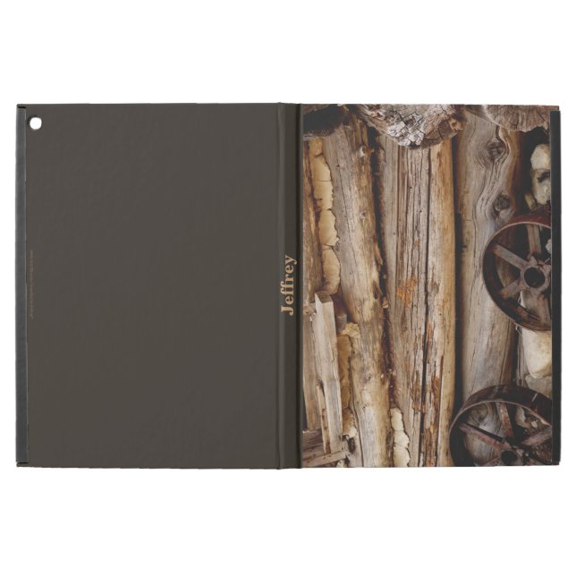 iPad Pro Case, Rusty Wagon Wheels, Brown Back 12.9" Case (Outside)