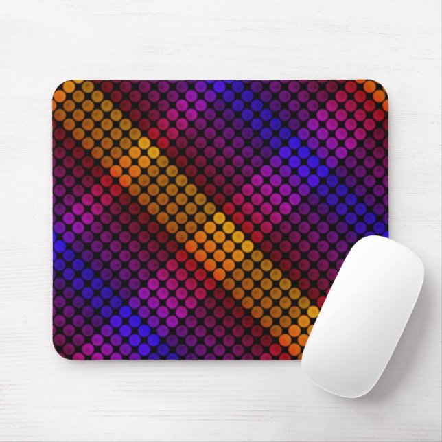 Ipanema circles over black, cross-aligned squares mouse pad (With Mouse)