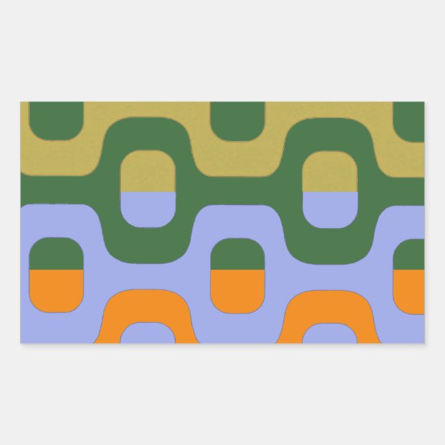 Ipanema colored boardwalk rectangular sticker (Front)