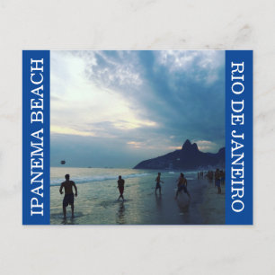 ipanema futbol sunset postcard