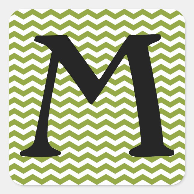 Ipanema Green Wave Chevron Square Sticker (Front)