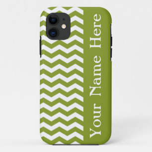 Ipanema Green Wave Chevron with name iPhone 11 Case