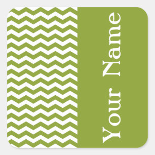Ipanema Green Wave Chevron with name Square Sticker