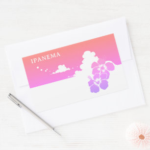 IPANEMA Hibiscus Blue Sky Rectangle Rectangular Sticker