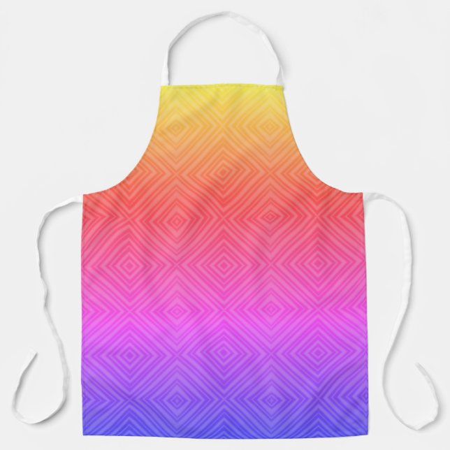 Ipanema Rainbow Hypnotic Diamond Modern Pop Art Apron (Front)