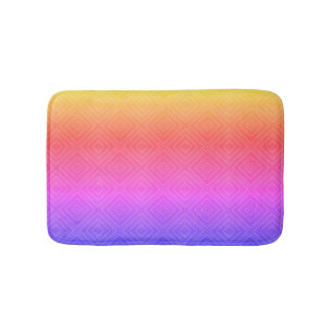 Ipanema Rainbow Hypnotic Diamond Modern Pop Art Bath Mat
