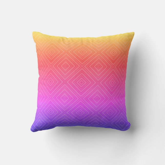 Ipanema Rainbow Hypnotic Diamond Modern Pop Art Cushion (Back)