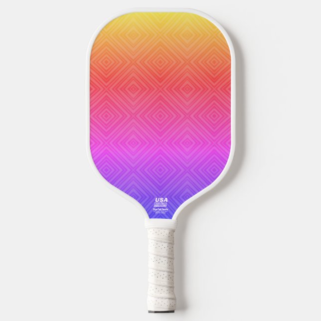 Ipanema Rainbow Hypnotic Diamond Modern Pop Art  Pickleball Paddle (Front)