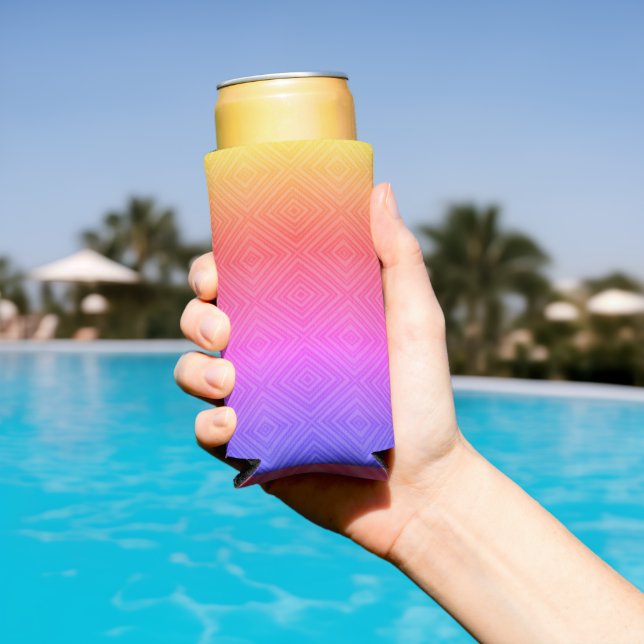 Ipanema Rainbow Hypnotic Diamond Modern Pop Art Seltzer Can Cooler (In Situ Pool)