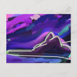 Ipanema Rio de Janeiro purple painting Postcard