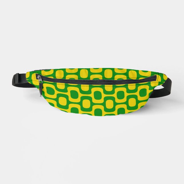 Ipanema Sidewalk Pattern, Beach Pattern, Brazil Bum Bags (Front)