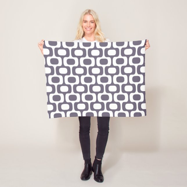 Ipanema Sidewalk Pattern, Beach Pattern, Brazil Fleece Blanket (In Situ)