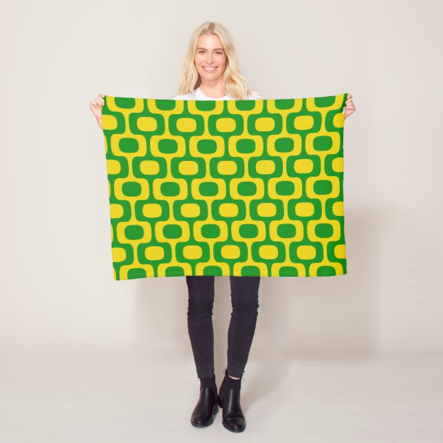 Ipanema Sidewalk Pattern, Beach Pattern, Brazil Fleece Blanket (In Situ)