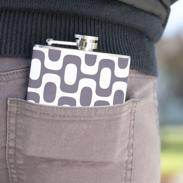 Ipanema Sidewalk Pattern, Beach Pattern, Brazil Hip Flask (In Situ)