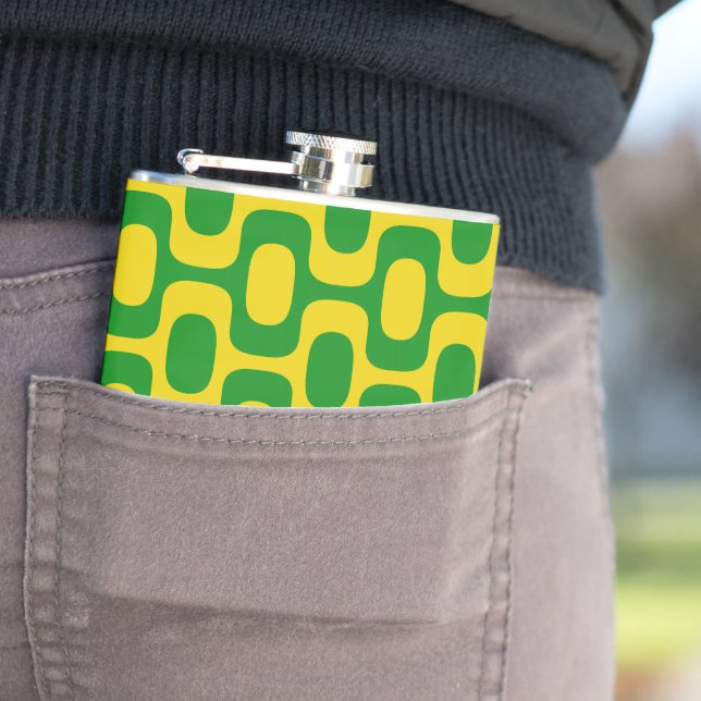 Ipanema Sidewalk Pattern, Beach Pattern, Brazil Hip Flask (In Situ)