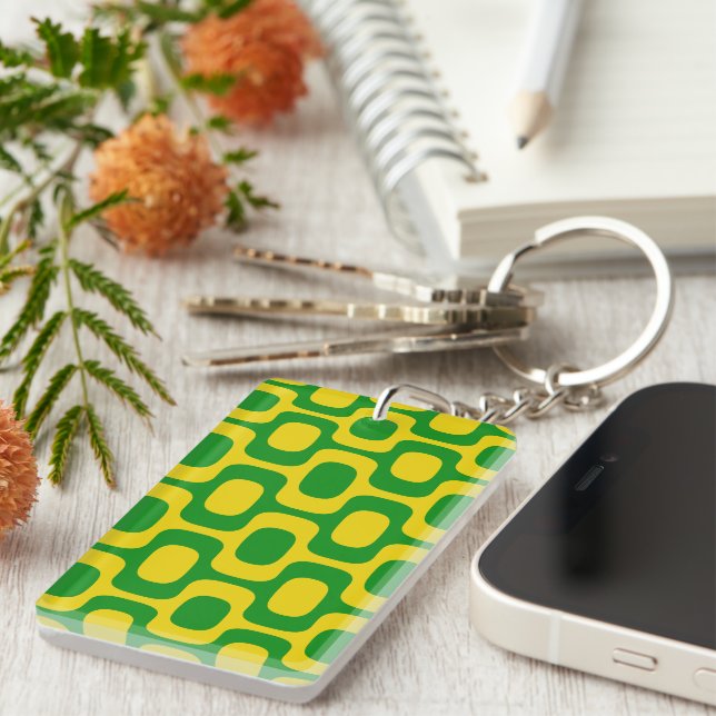 Ipanema Sidewalk Pattern, Beach Pattern, Brazil Key Ring (Front Right)