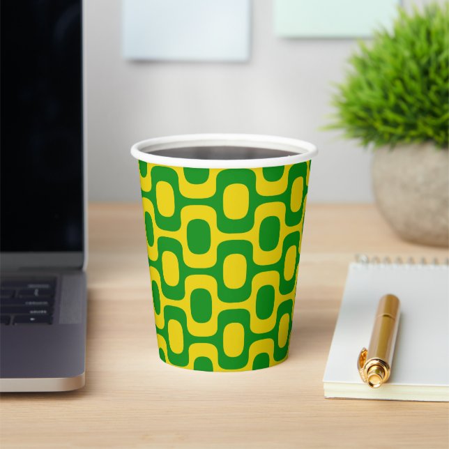 Ipanema Sidewalk Pattern, Beach Pattern, Brazil Paper Cups (Insitu)