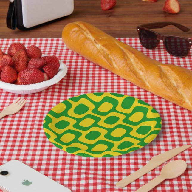 Ipanema Sidewalk Pattern, Beach Pattern, Brazil Paper Plate (Picnic)