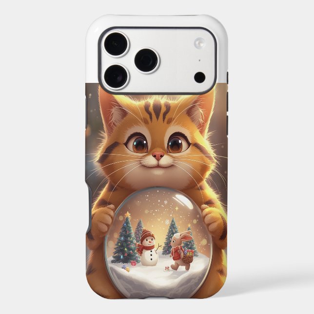 iPhonCute Christmas Cat with Snow Gloe / iPad case (Back)
