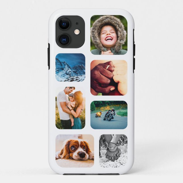 iPhone11 Photo Collage Template Rounded Strong Case-Mate iPhone Case (Back)