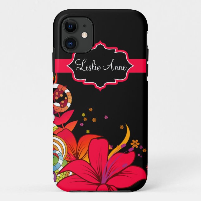 iPhone5 Girly Abstract Tropical Floral Monogram Case-Mate iPhone Case (Back)